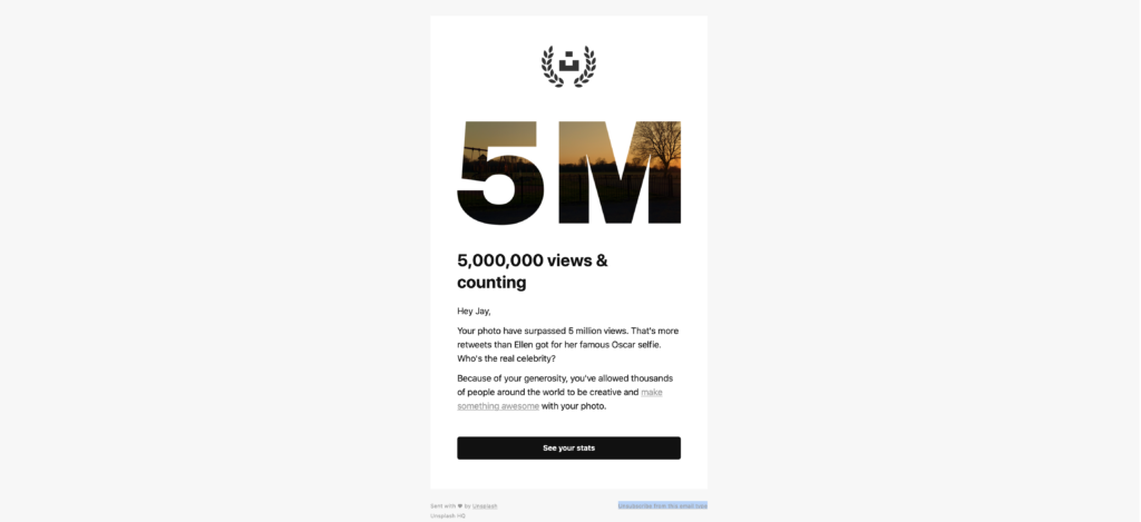 5 Million views on Unsplash for Written Mirror